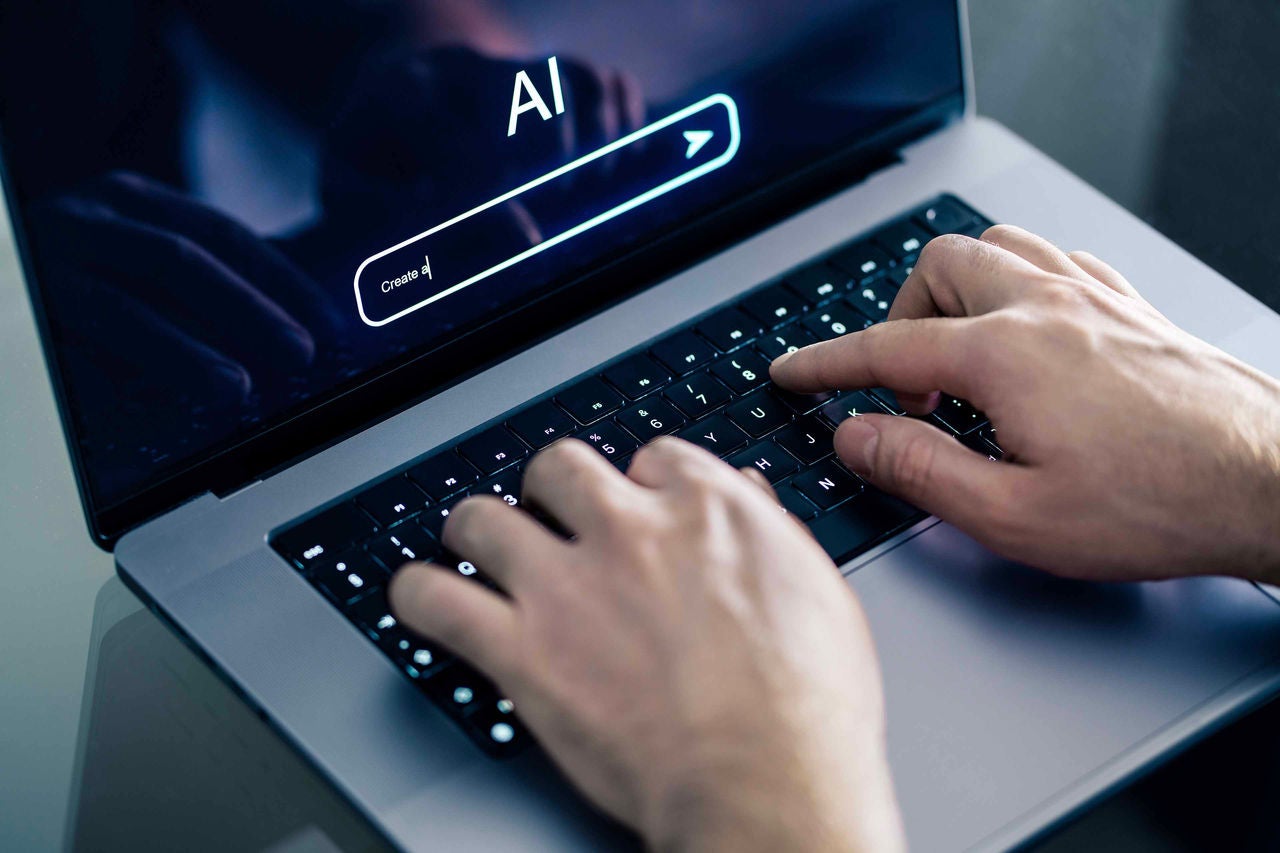 AI chat prompt. Artificial intelligence and digital technology