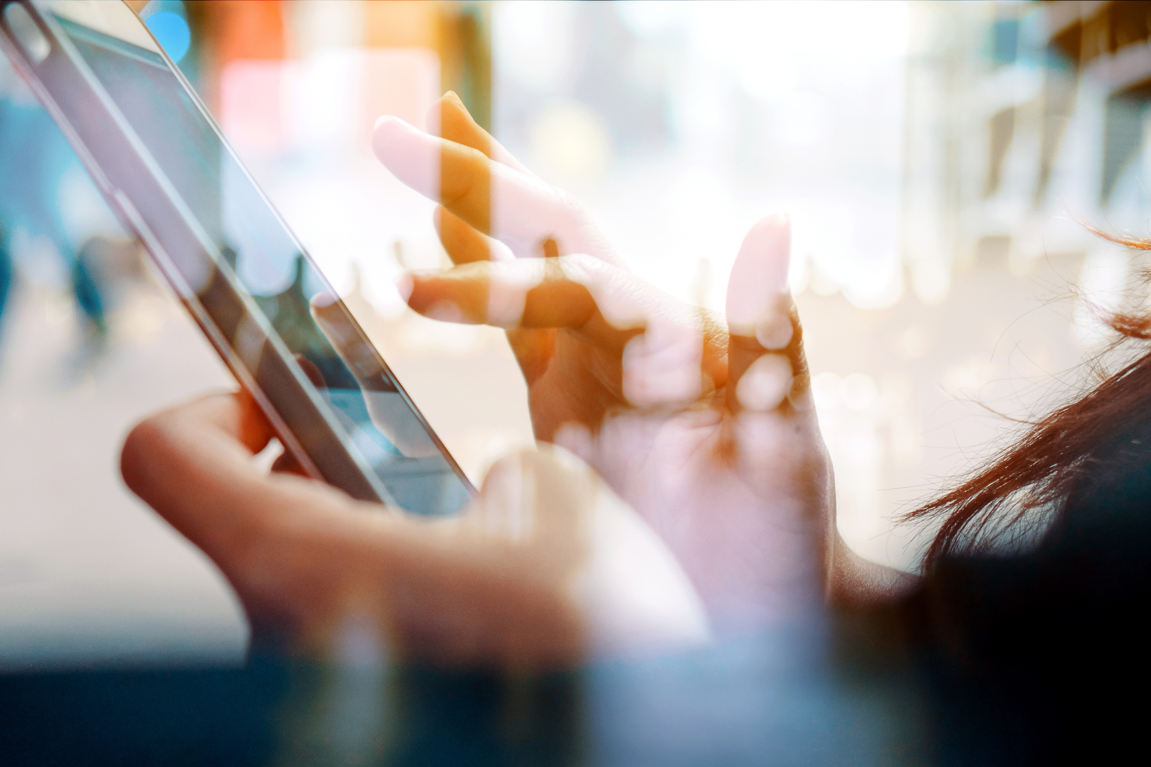 Corporate business people working in busy marketing office space